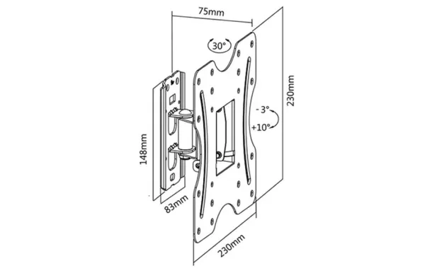MBG FRANCE Support mural inclin ELB2342-1
